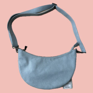 S.Q Vegan Leather Moonbag – Blue Crossbody High Quality NWT
